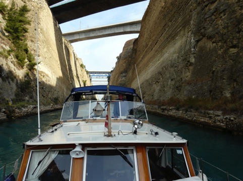 The somewhat intimidating Corinth canal avoids rounding the Peloponesus