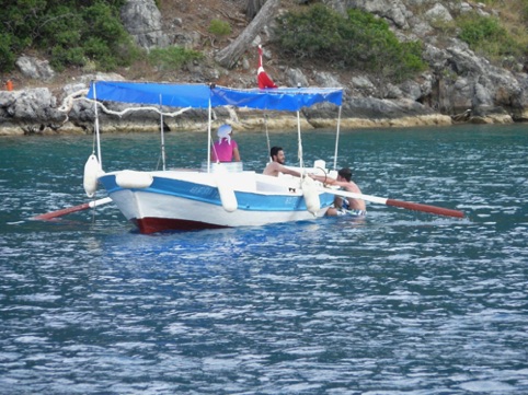 This lady rows from boat to boat and offers to cook pancakes. Delicious.